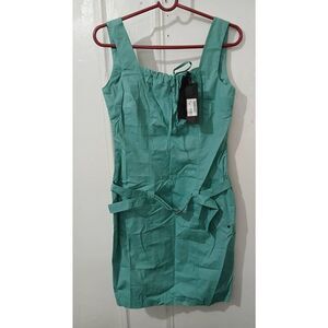 Maeva womens small ITALIAN TURQUOISE blue green square neck casual dress